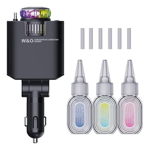 Cargador, luz de techo y aromatizante